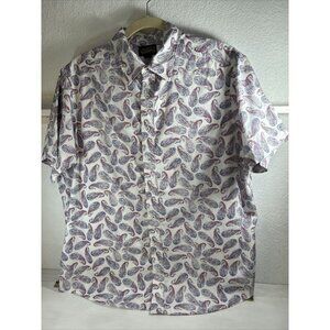 Cremieux  Premium Denim Short SlV Shirt  Paisley RD/WT/BL Sz 2XT